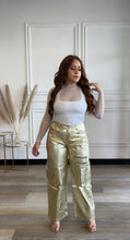 Load image into Gallery viewer, Metallic Wide Leg Cargo Pants
