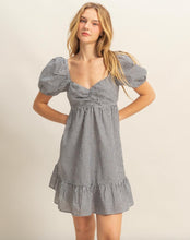 Load image into Gallery viewer, Puff Sleeve Seersucker Mini Dress

