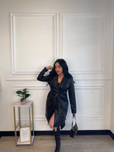 Load image into Gallery viewer, Black Leather Coat
