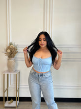 Load image into Gallery viewer, Baby Blue Corset Top

