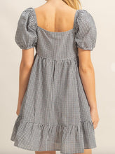 Load image into Gallery viewer, Puff Sleeve Seersucker Mini Dress
