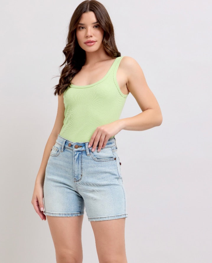 Snatched in Denim Shorts