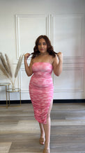 Load image into Gallery viewer, Pink Ruched Midi Dress

