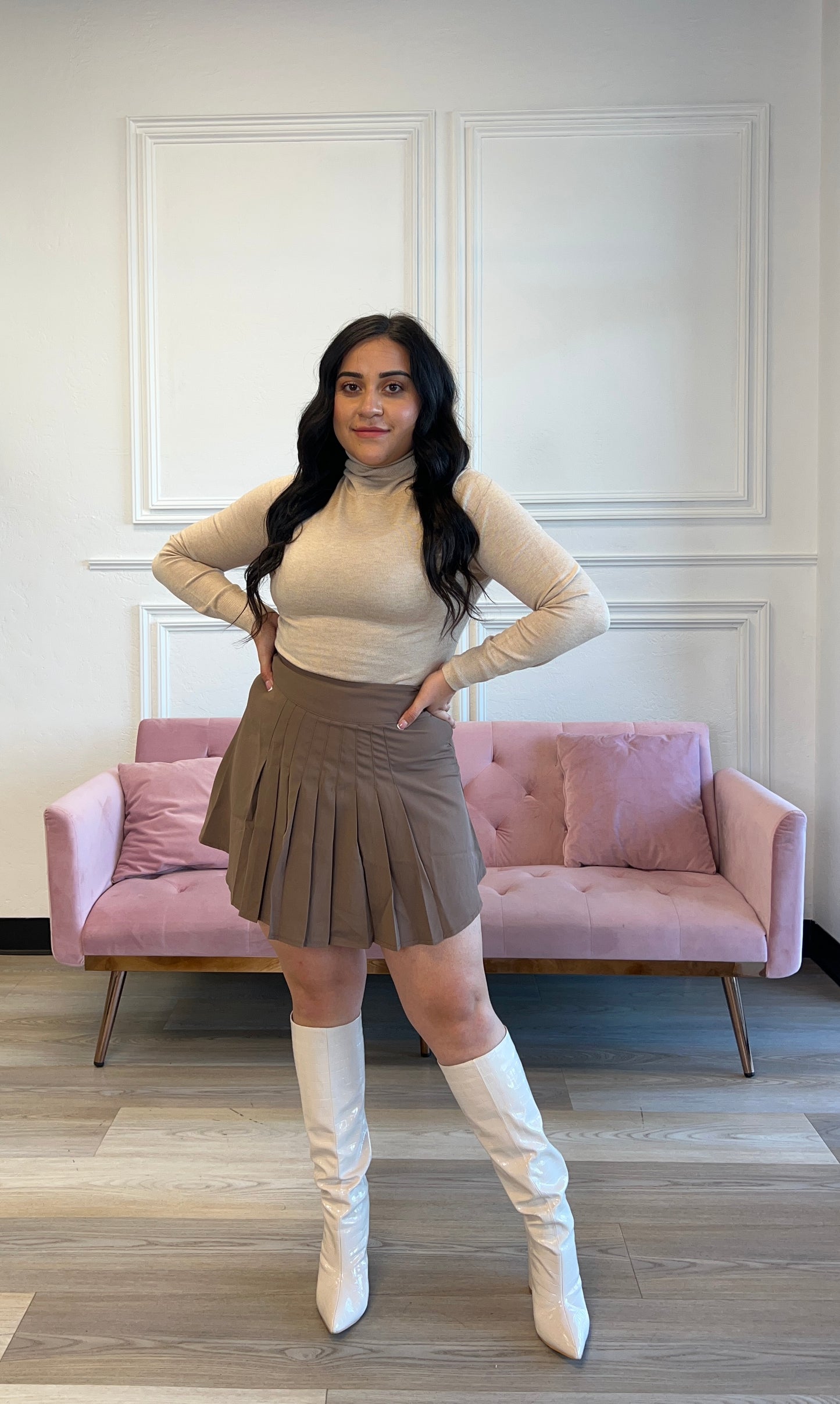 Pleated Brown Skirt