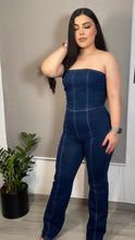 Load image into Gallery viewer, Tube Top Denim Jumpsuit

