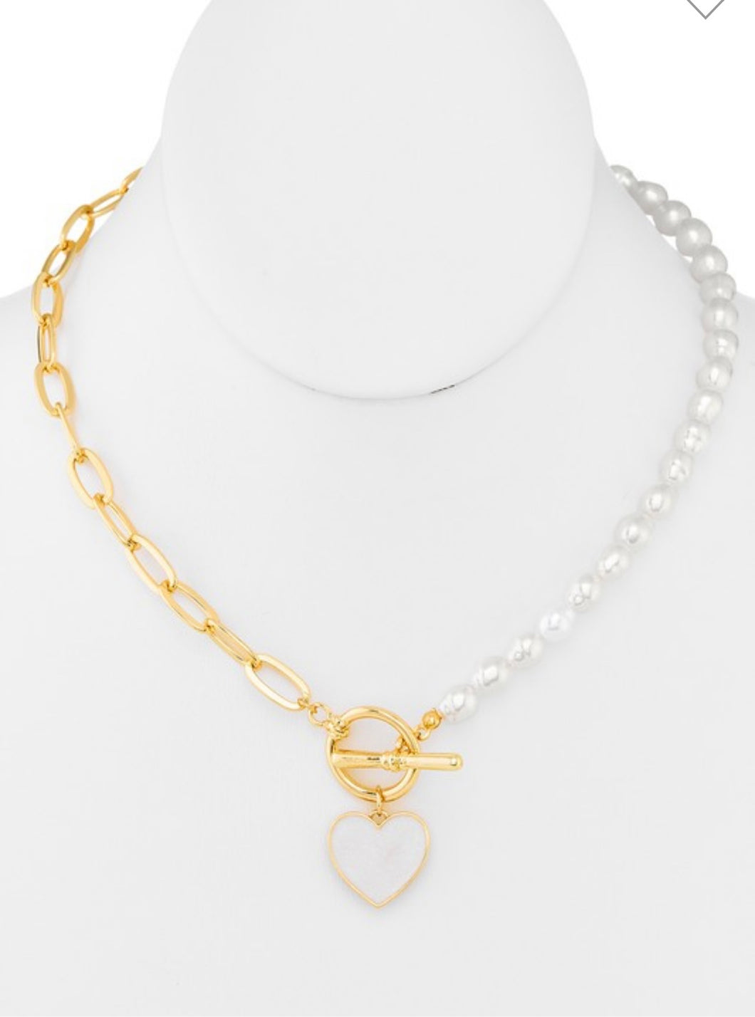 Pearl Chain Heart Necklace
