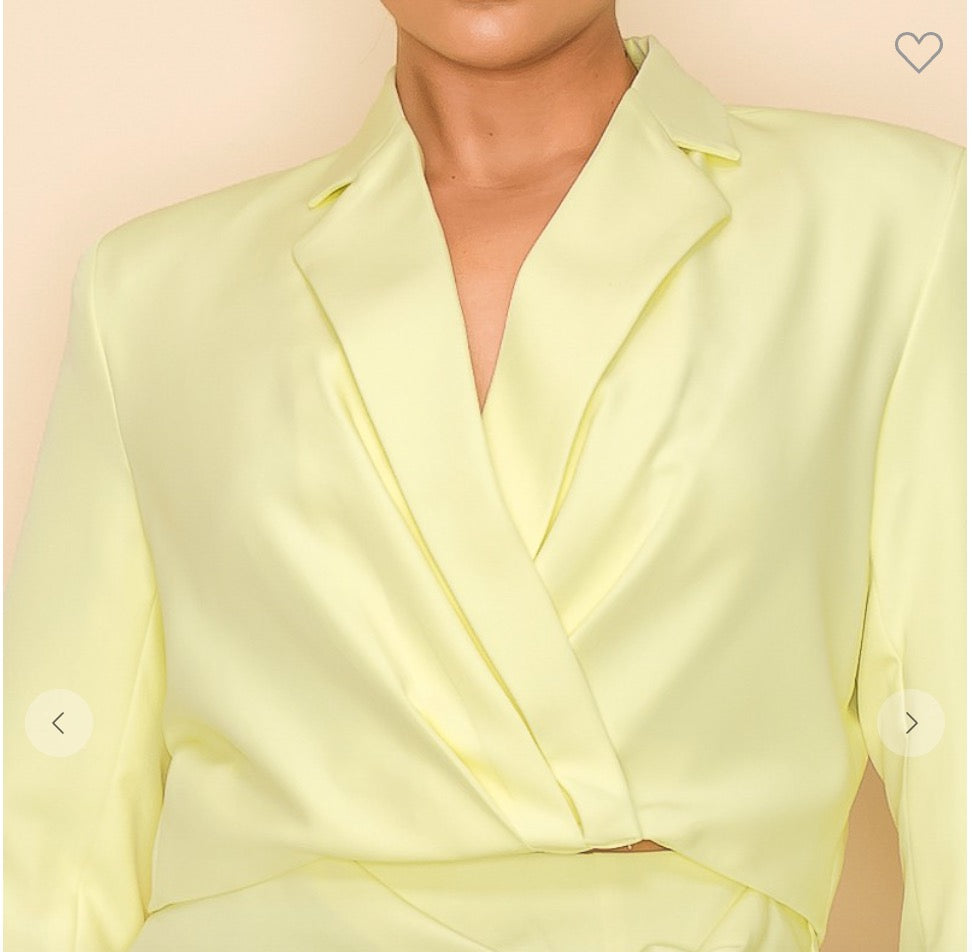 Yellow Cropped Blazer
