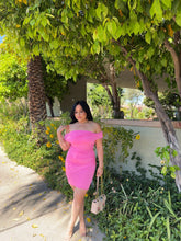 Load image into Gallery viewer, Off shoulder mini dress
