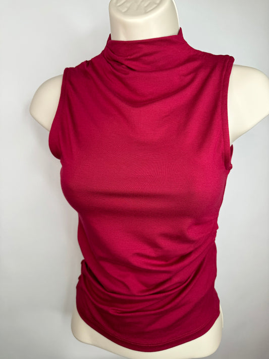 Mock Neck Sleeveless Top