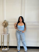 Load image into Gallery viewer, Baby Blue Corset Top
