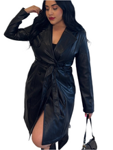Load image into Gallery viewer, Black Leather Coat
