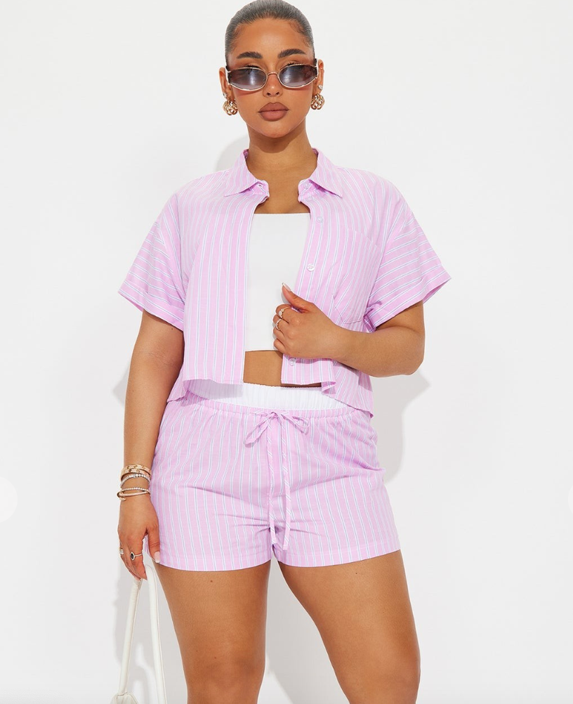 Pink Boxer Short Set