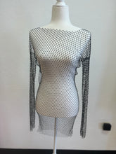 Load image into Gallery viewer, Fish Net Rhinestone Dress
