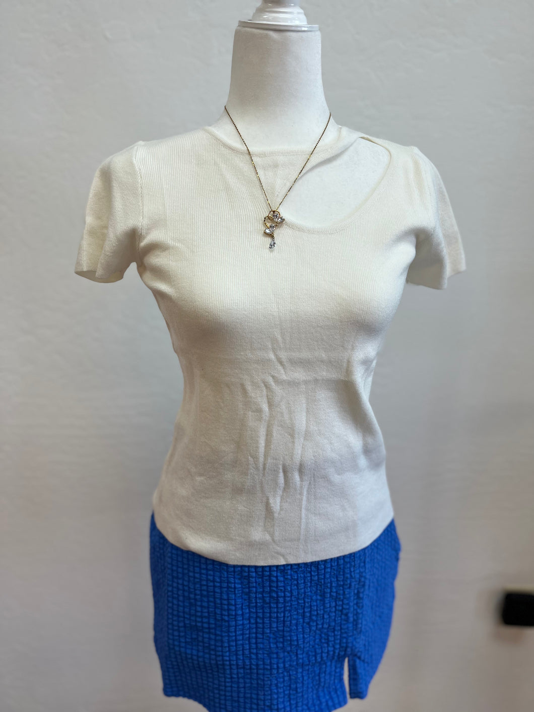 Cut Out Neck Shirt