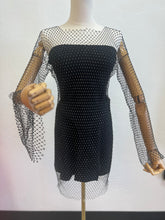 Load image into Gallery viewer, Fish Net Rhinestone Dress
